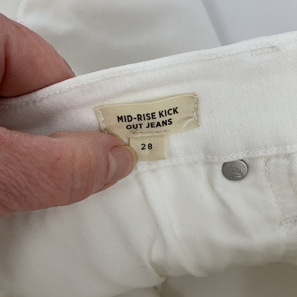 Madewell Mid-rise Kick out ankle jeans white denim bootcut flare women 28 - Picture 7 of 9